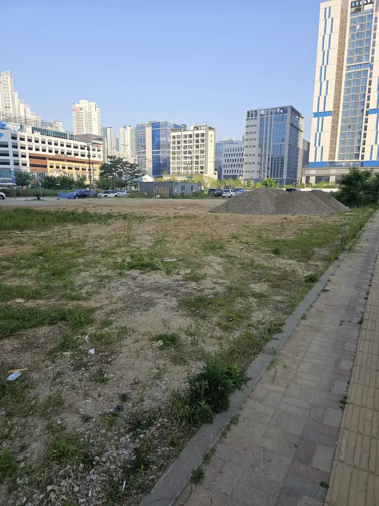 신도시 공터 로프 구획 표시 작업