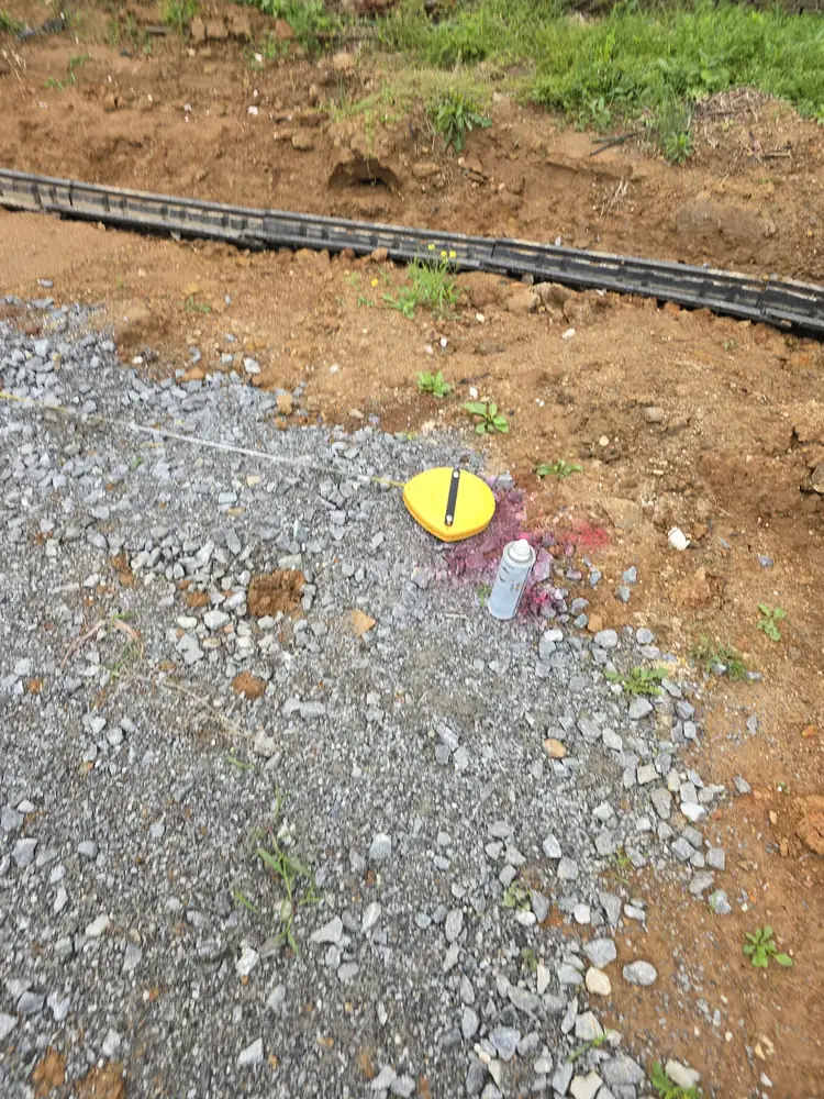 쇄석 주차시설 구획 완료 현장